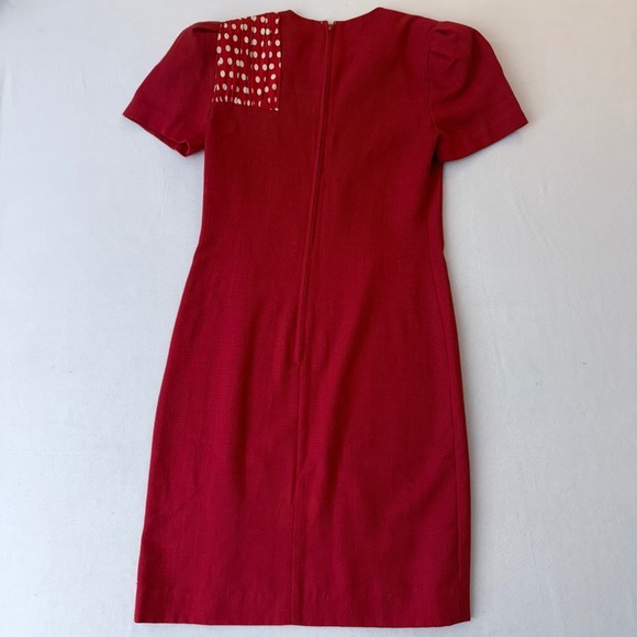 Patty O'Neil Vintage 60s Red Polka Dot Button Front Shift Dress Minnie Mouse - Picture 12 of 15